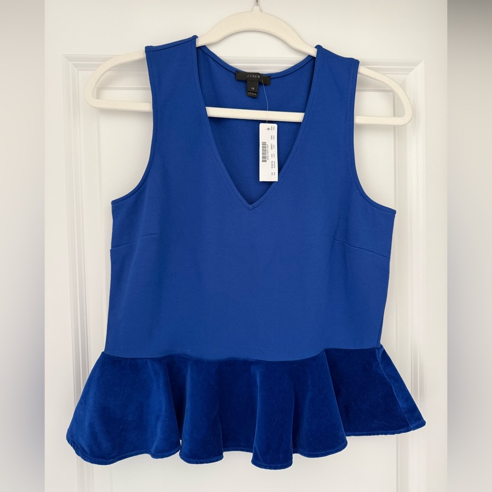 NWT J. Crew Royal Blue V-Neck Top